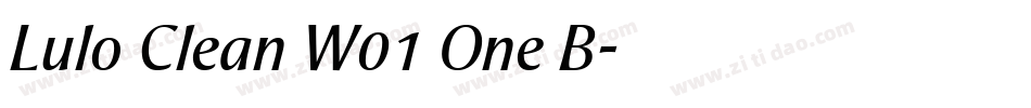 Lulo Clean W01 One B字体转换